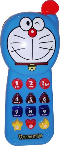 lifestylesection Doraemon Musical Mobile Phone Toy with Music & Lights Gift Kids Children (Multicolor)