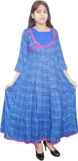Indiatrendzs Women A-line Blue Dress