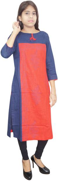 Indiatrendzs Women A-line Red, Blue Dress