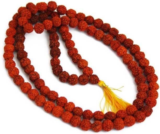 Jaipur Gesmtone Rudraksh mala With Natural rudraksh Beads Wood Chain