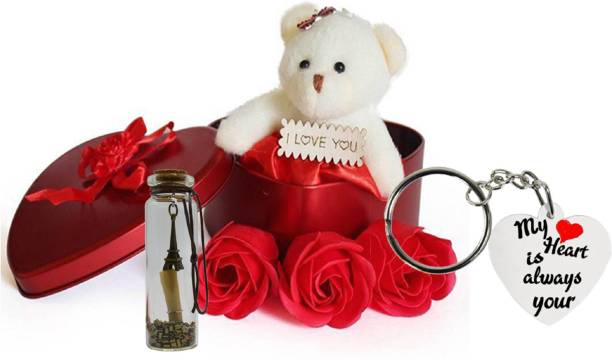 ME&YOU Artificial Flower, Soft Toy, Keychain, Message Pills Gift Set