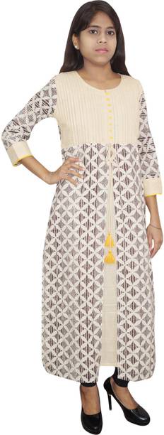 Indiatrendzs Women A-line Beige Dress