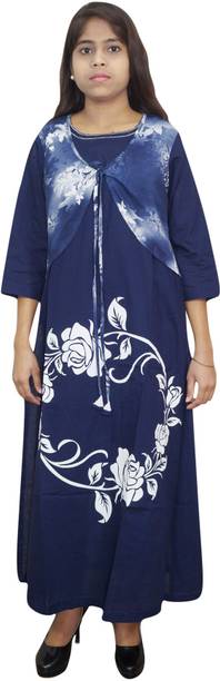 Indiatrendzs Women A-line Blue Dress