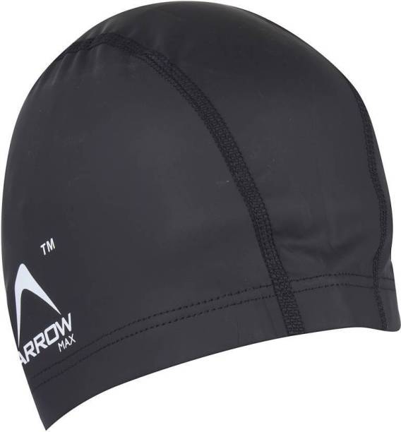 ArrowMax PROFESSIONAL COMFORT PU SWIM CAP (BLACK) BY ONE SHOT RETAIL Swimming Cap