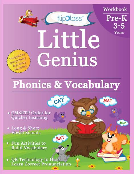 Phonics & Vocabulary: Pre Kindergarten Workbook (Little Genius Series): Learn Pronunciation of Short & Long Vowels, Consonants and Build Vocabulary