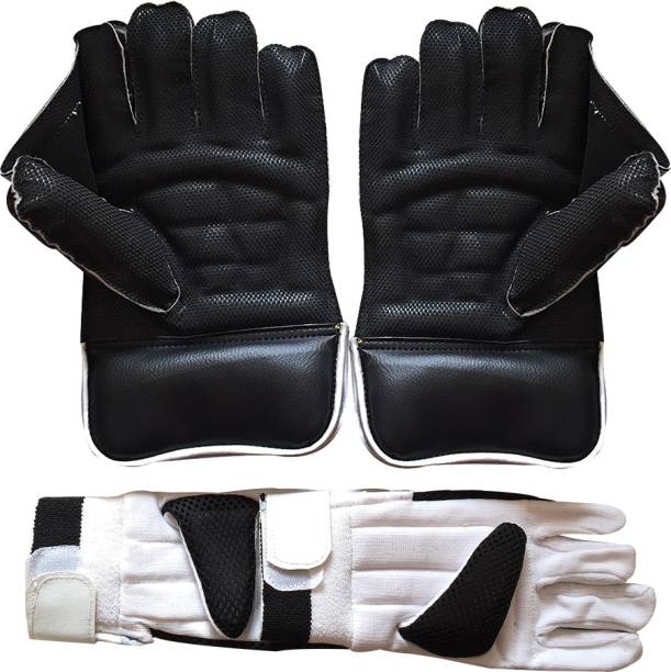 IBEX Regular Wicket Keeping Gloves Combo Black With Inner Gloves Wicket Keeping Gloves