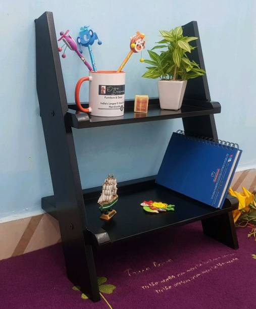 Onlineshoppee Escalera Leaning Bookcase Ladder Engineered Wood Open Book Shelf