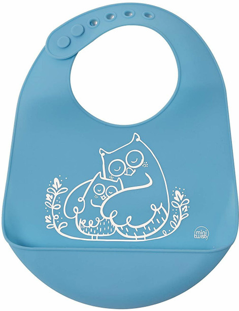 100/% Pure Spill-proof modern-twist Silicone Toddler Snack Bowl with Lid Blue