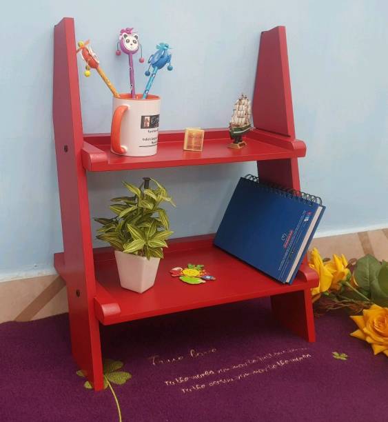Onlineshoppee Escalera Leaning Bookcase Ladder Engineered Wood Open Book Shelf