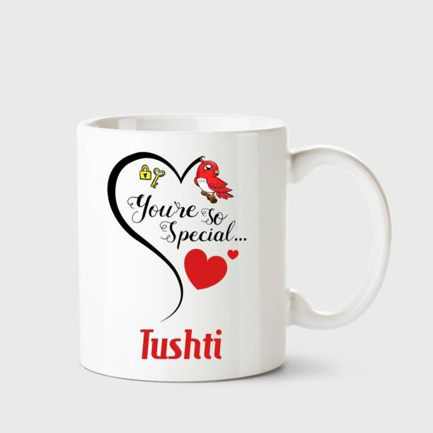 CHANAKYA You're so special Tushti White Coffee Name Ceramic Ceramic Coffee Mug