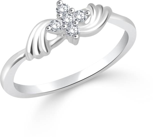 Divastri Delicate Alloy Cubic Zirconia Rhodium Plated Ring