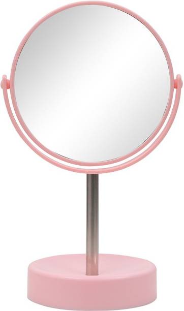 Livzing Tabletop Double Side Pedestal Removable Handle Shaving Makeup Vanity Mirror - 360 Degree - 5X Magnification