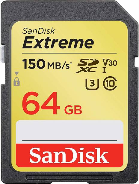SanDisk Extreme 64 GB Extreme SDHC Class 10 150 MB/s Memory Card
