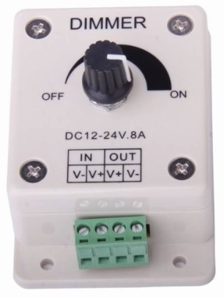 DHRUV-PRO 12V-24V 8A LED Light Dimmer Brightness Adjustable Control Controller,Power Saver 8 A Step Dimmer
