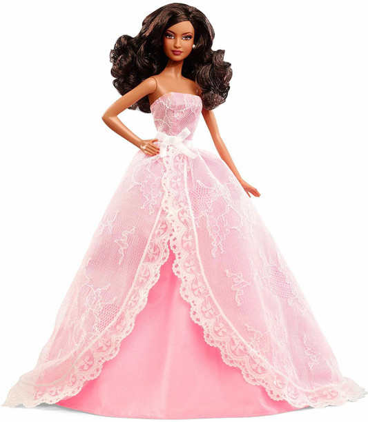 NEW Happy Birthday Barbie Doll Caucasian Blonde Pink Dress
