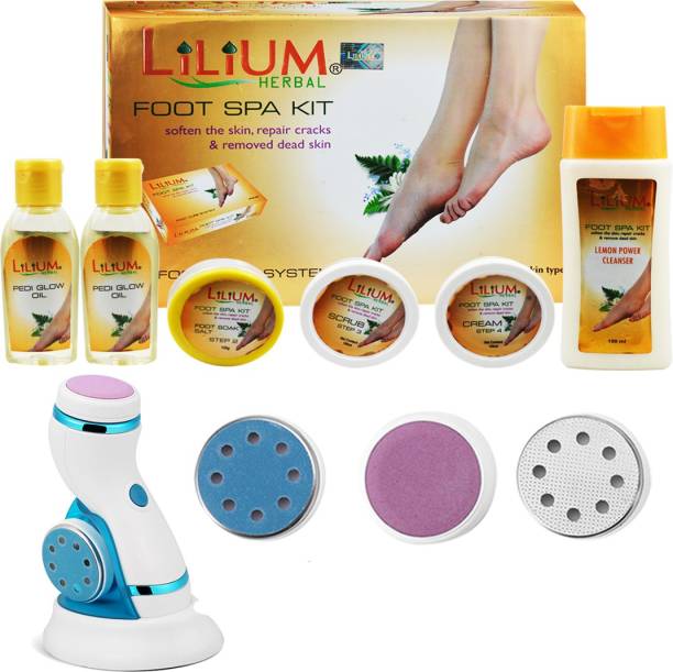 LILIUM Herbal Foot SPA Kit-500ml With Foot Massager Pack of 2