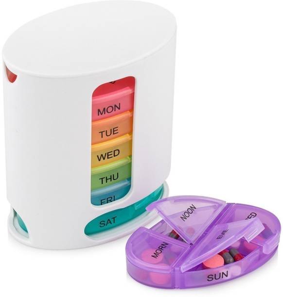 AVMART 7 Pill Pro Organize Pills & Vitamins For Each Day Of Weak Each Day Divided Into 4 Compartments Pill Box