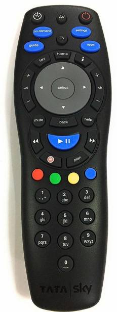 Tata Sky NEW LOUNCH Universal HD+ Plus Recording (Play,Pause, Rewind, Forward & Record Feature) (6 Months Warranty) TATA SKY, SAMSUNG TV, LG TV, VIDEOCOAN TV Remote Controller