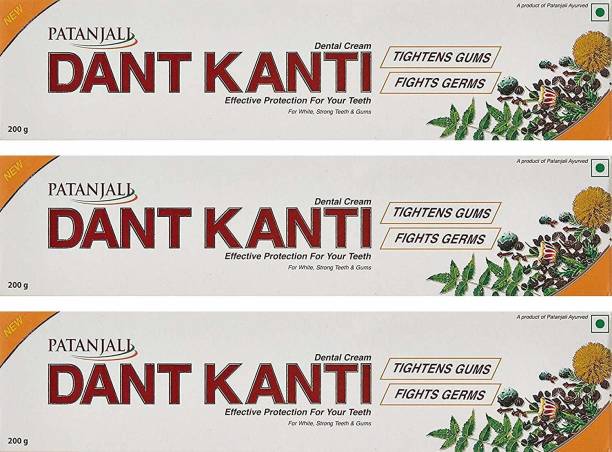 PATANJALI Dant Kanti Dental Cream (3 X 200GM) 3PC Pack Toothpaste