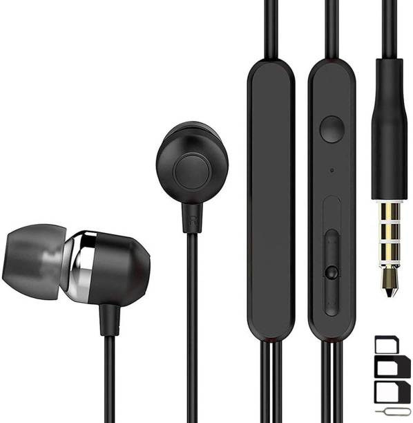 ShopReals Headphone Accessory Combo for Nokia 8110 4G, Nokia 3.1 Plus, Nokia 2.1, Nokia 3.1, Nokia 5.1, Nokia 3.1 (Nokia 3 2018), Nokia 1, Nokia 105 (2017), Nokia 3310 New, Nokia 216 Dual SIM, Nokia X Plus, Nokia X (Normandy), Nokia 220 Dual SIM, Nokia 106, Nokia 107 Dual SIM, Nokia 108 Dual SIM, Nokia 301, Nokia 206, Nokia 112, Nokia 500 Fate, Nokia C5-00 5MP, Nokia 3310 4G, Nokia 2.1 Plus, Nokia 106 2018, Nokia 4, Nokia 230, Nokia 515 Earphones Original Like Headsets In-Ear Headphones Wired Stereo Bass Head Earbuds Hands-free With Mic, 3.5mm Jack