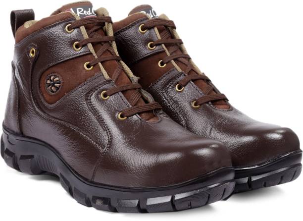 RED CAN SGE1163BRN Steel Toe Genuine Leather Safety Shoe