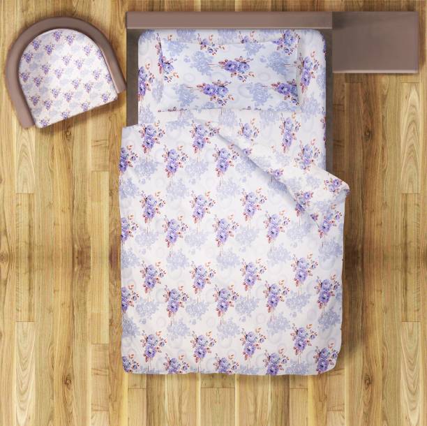 Prerak Deziners 144 TC Cotton Single Floral Bedsheet