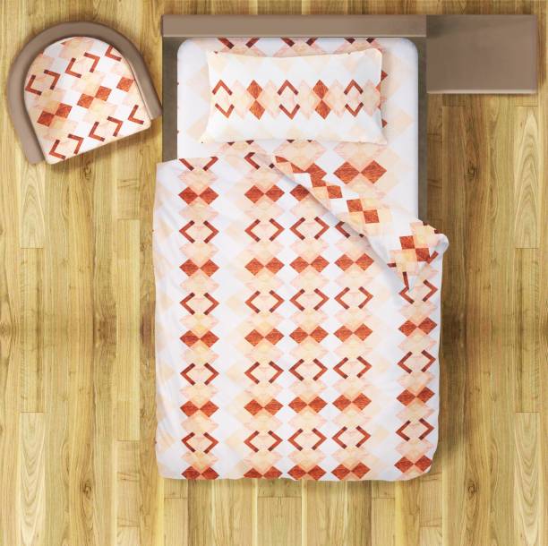 Prerak Deziners 180 TC Cotton Single Abstract Bedsheet
