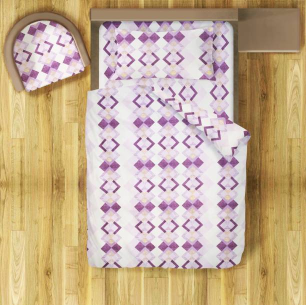 Prerak Deziners 180 TC Cotton Single Abstract Bedsheet