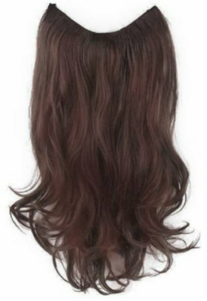 Alizz Brown wavy fancy clip in light weight hair extension volumizer Hair Extension
