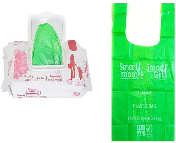 6 X 100 Disposable Nappy Diaper Sack Bin Bags Fragrance Hygienic Tie Handle