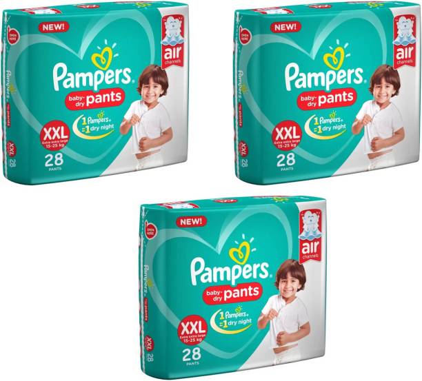 Pampers BABY PANTS, SIZE XXL, 28 PCS PACK, SET OF 3 PAC...