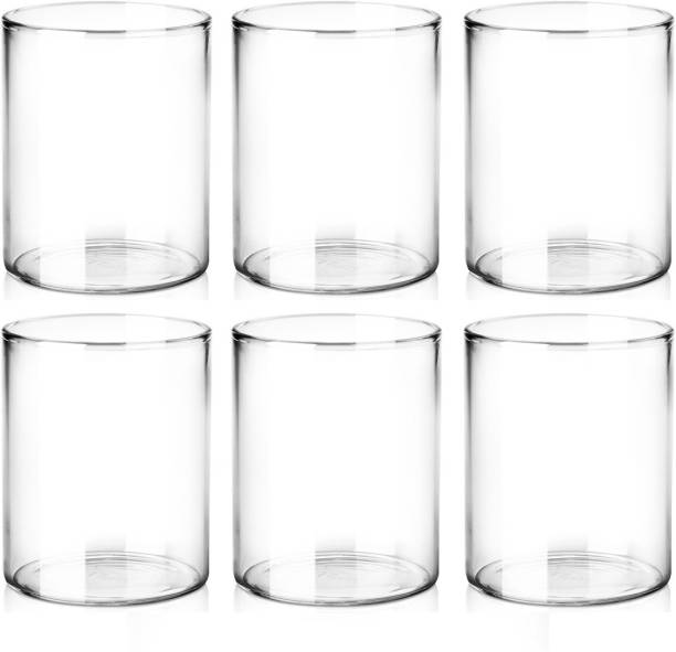 GIFTBASHINDIA (Pack of 6) Premium Borosilicate Mini Drinking Glasses @110ml 6Pcs Glass Set Water/Juice Glass