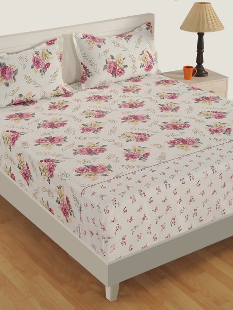 -sR9 Details about   Swayam Cotton Queen Bedsheet 250 TC 2 Pillow case-Multi 