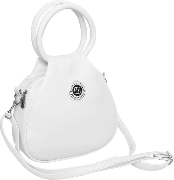 Leather Land White Sling Bag Victoria Round Handle sling In WHTIE