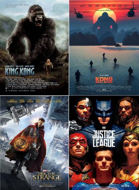 King Kong (2005) , Kong Skull Island (2017) , Justice League (2017) , Doctor Strange (2016) dual audio Hindi & English HD print and clear voice it's durn data DVD play only in computer or laptop it's not original without poster