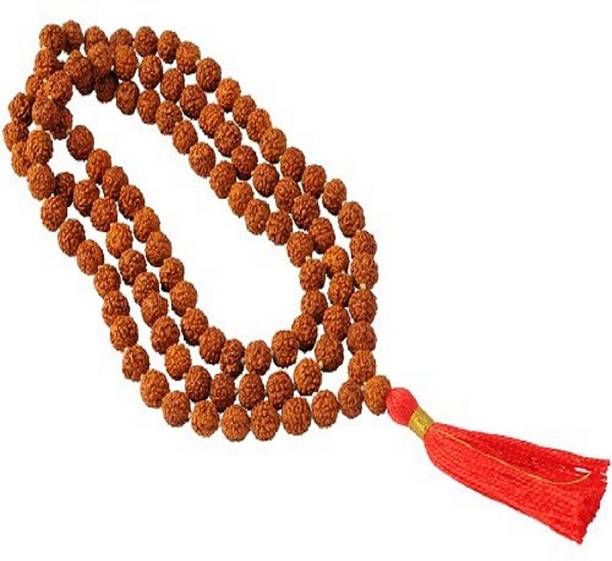 Jaipur Gesmtone Rudraksh Mala With natural rudraksh Beads Wood Chain