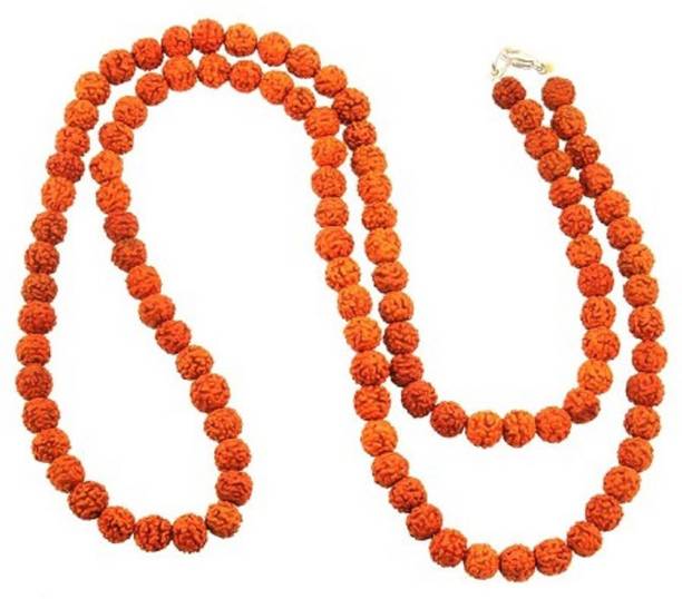 Jaipur Gesmtone Rudraksh Mala With natural rudraksh Beads Wood Chain