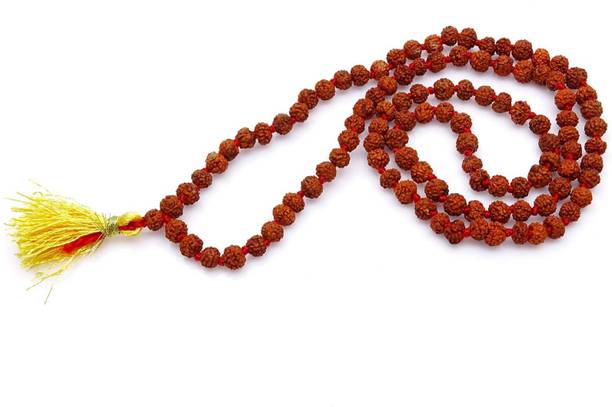 Jaipur Gesmtone Rudraksh Mala With natural rudraksh Beads Wood Chain