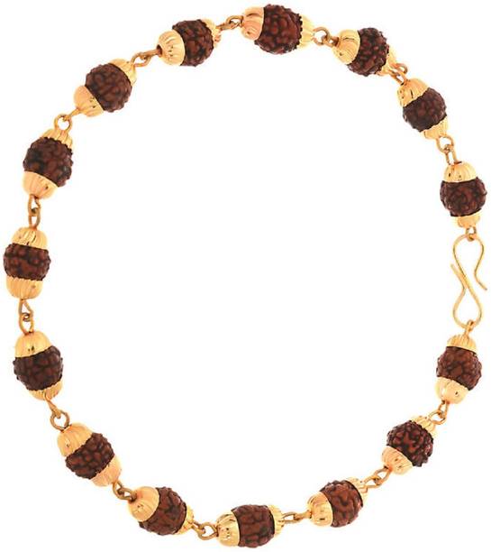 Jaipur Gesmtone Rudraksh Mala With natural rudraksh Beads Gold-plated Plated Wood Chain
