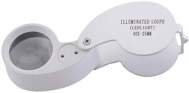 LED Light Magnifier /&Hands Free Magnifying Glass 1 X 2.5X 5X 8X with 5 LED Alligator Auxiliary Clip Stand EU Plug with US Converter