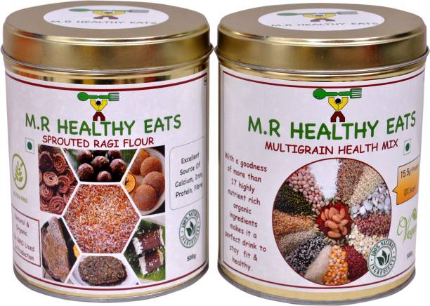 m.r healthy eats Homemade Sprouted Ragi Flour & 17 Multigrain Healthmix Flour For Kids & Adults Combo