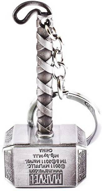 Mohema Avengers Infinity War 3 Thor Stormbreaker Hammer Antique Metal (Silver) Key Chain