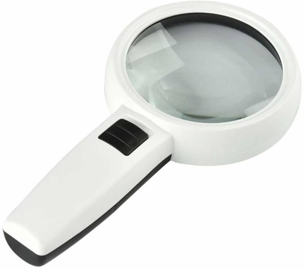 RHONNIUM ™ 10X Magnifying Glass with 3 Bright LED Lights, Handheld Lighted Magnifier 3X Reading Glass::Magniging Glass::Pocket Magnifier