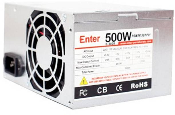 Enter Computer Power Supply 500w Model No. E-500F 500 Watts PSU