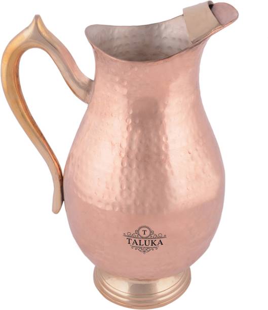 Taluka 2 L Water 3.5 x 10 Inches Pure Copper Hand Made Best Quality Copper Jug Capacity: 2000 ml Easy and Healthy Water Storage Jug/Pitcher Copp