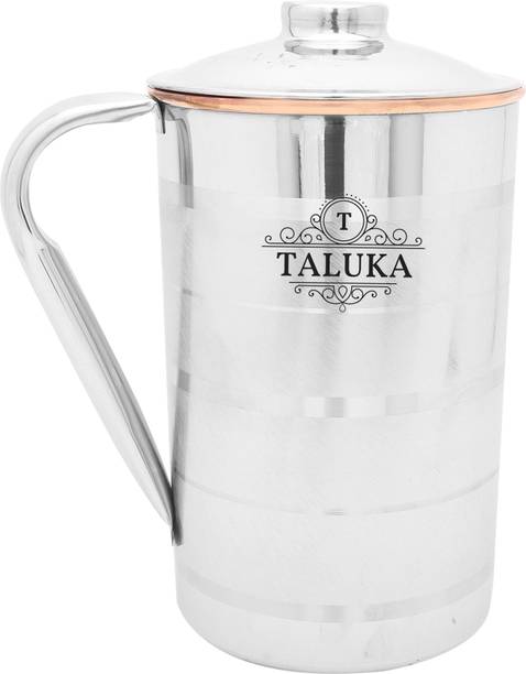 Taluka 1 L Water 4.2 x 6.8 inches approx Copper Stainless Steel Jug Capacity 1000 ml Water Restaurant Hotel Ware Home Garden Kitchen Dinning 1