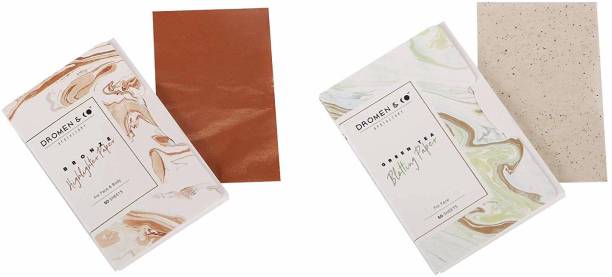 Dromen & Co Bronze Highlighter Paper & Green Tea Blotting Paper Combo Makeup Remover