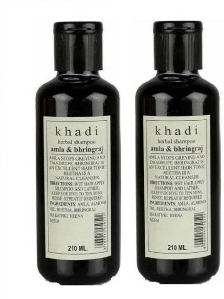 KHADI Herbal Amla & Bhringraj Shampoo-PAck of 2