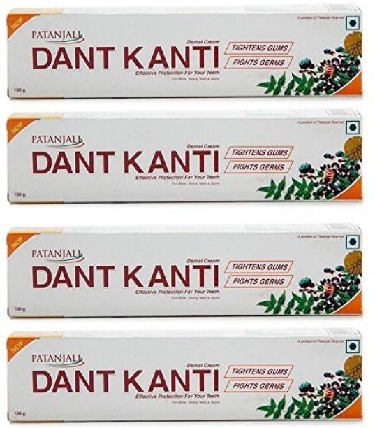 PATANJALI Dant Kanti Dental Cream - 100g (Pack of 4) Toothpaste