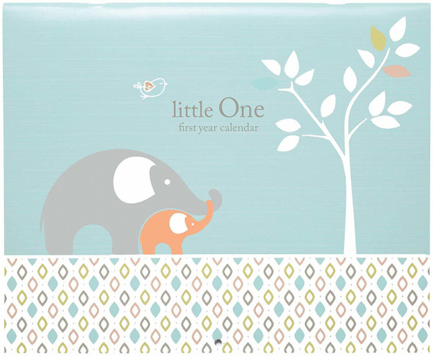 C.R Gibson Woodland Animals First Year Baby Calendar for Newborns Memory Book with Stickers 11 L x 18 H